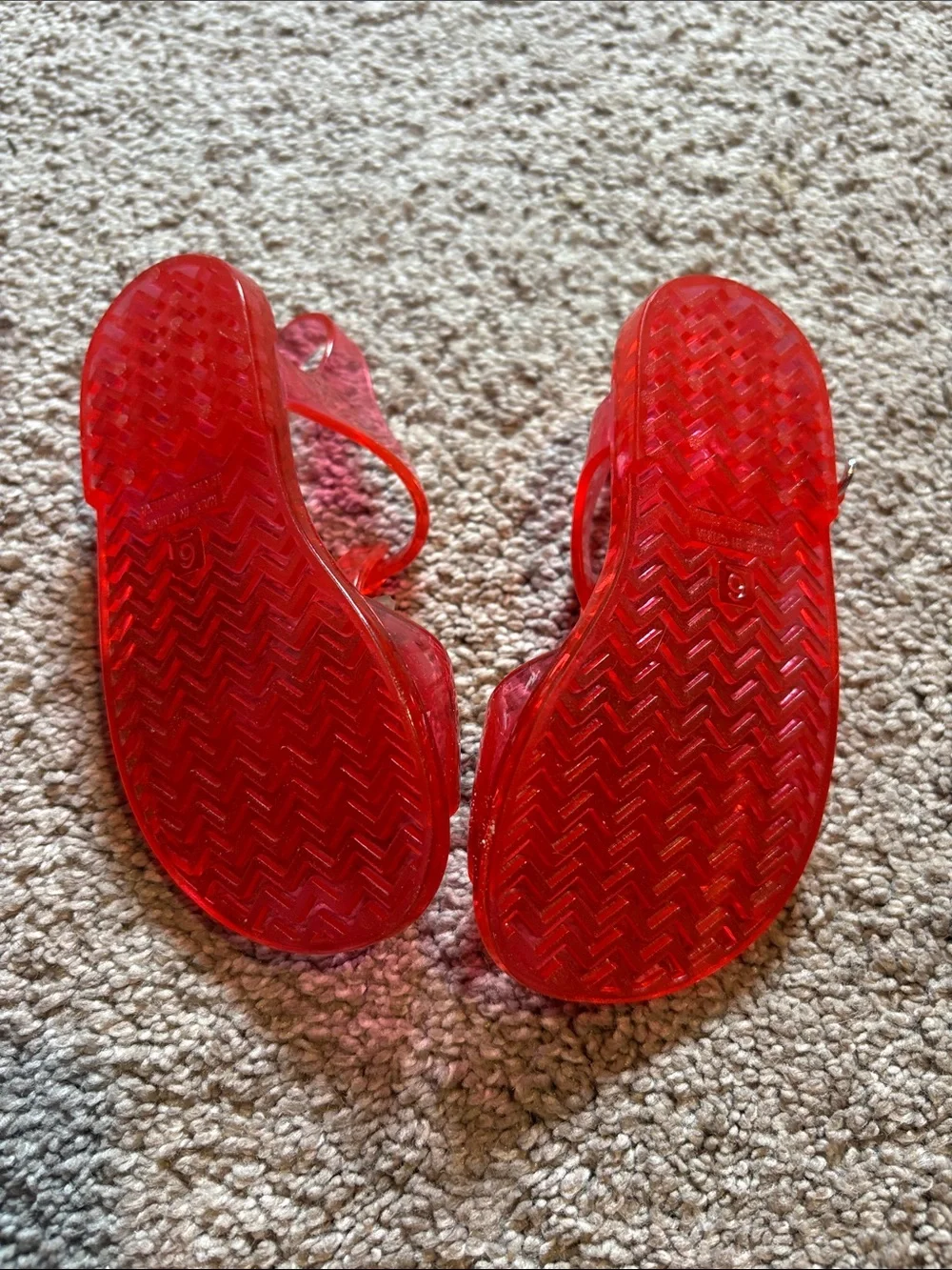 Old Navy Red Jelly Sandals with Strawberry Accent